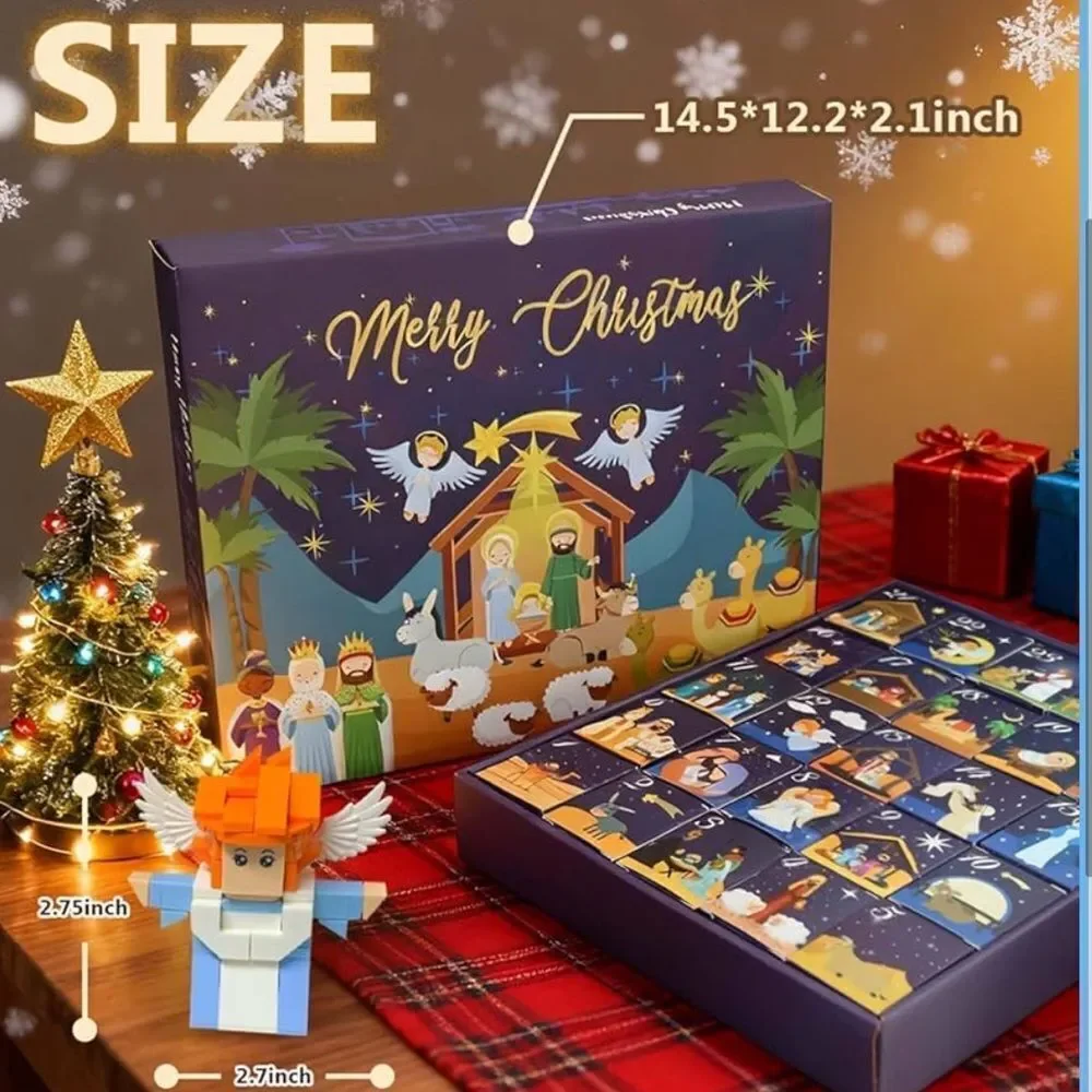 Nativity Building Blocks Advent Calendar, 24 Days of Nativity. New in Box!